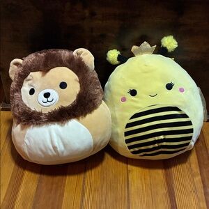 Squishmallow lot of 2-lion and bumblebee